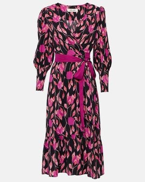 Diane von Furstenberg Blade Printed Crepe Wrap Dress - Purple