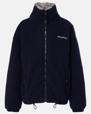 Miu Miu Down-Filled Fleece Jacket - Blue