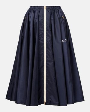 Prada Re-Nylon Zip-Up Midi Skirt - Blue