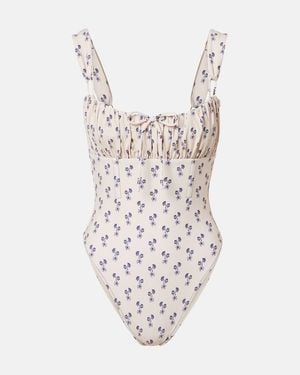 Montce Costume Intero Cynthia Con Stampa Floreale - Bianco