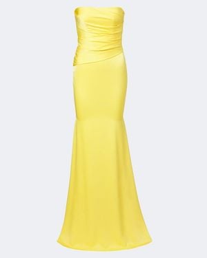 Alex Perry Bustier-Robe Aus Satin-Crepe - Gelb