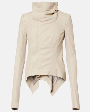Rick Owens Naska Leather Biker Jacket - Natural