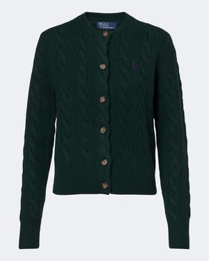 Polo Ralph Lauren Cable-Knit Wool And Cashmere Cardigan - Green