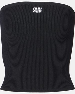 Miu Miu Knitted Top - Black