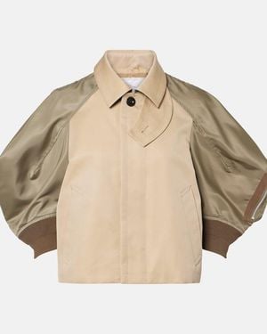 Sacai Panelled Cotton-Blend Jacket - Natural