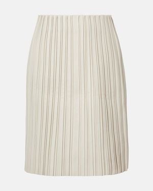 Rohe Plisse Leather Midi Skirt - White