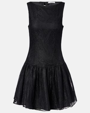 Nina Ricci Bow-Detail Lace Minidress - Black