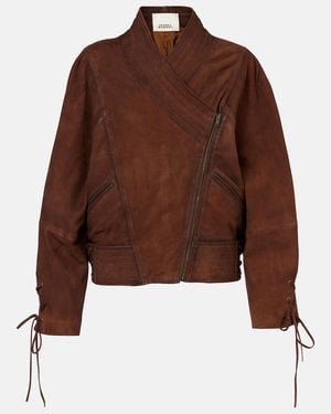Isabel Marant Edina Asymmetric Suede Jacket - Brown