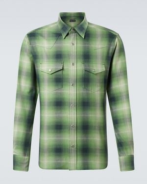 Tom Ford Checked Cotton Shirt - Green