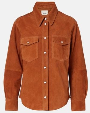 Isabel Marant Delcia Suede Shirt - Brown