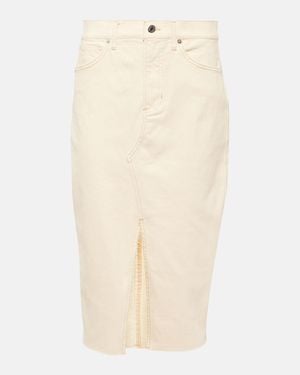 Veronica Beard Breves Denim Midi Skirt - Natural