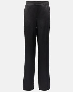 JOSEPH Tova Silk Satin Straight Trousers - Black