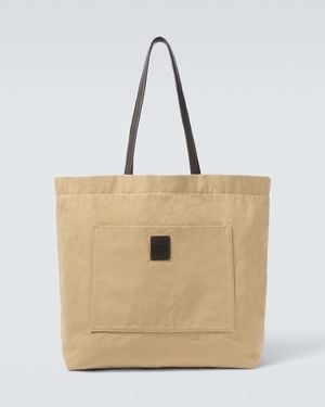 The Row Tote Bag Tori Aus Canvas Mit Leder - Natur