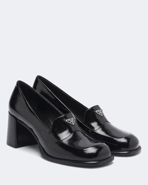 Prada Loafer-Pumps Aus Lackleder - Schwarz