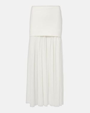 Proenza Schouler Paige Pleated Crepe Chiffon Maxi Skirt - White