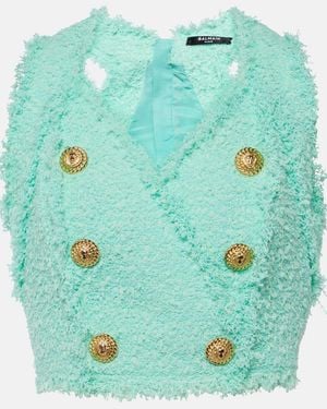 Balmain Tweed Top - Green