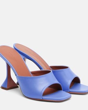 AMINA MUADDI Lupita 95 Leather Mules - Blue