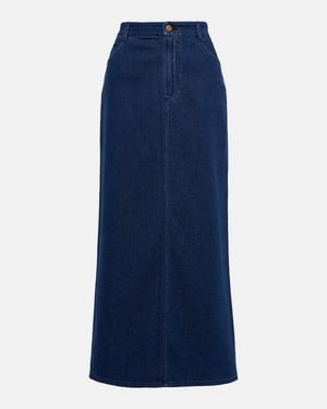 TOVE Sera Denim Midi Skirt - Blue