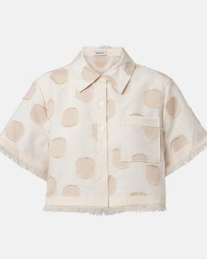 Jonathan Simkhai Topanga Polka-Dot Crop Top - Natural