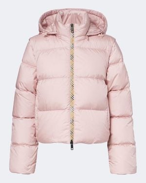 Burberry Chaqueta De Plumas Check - Rosa