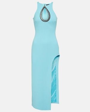 David Koma Embellished Cutout Midi Dress - Blue