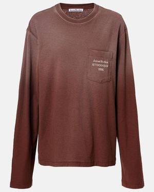 Acne Studios Logo Cotton And Hemp Jersey T-Shirt - Brown