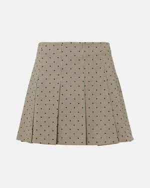 Ganni Checked Miniskirt - Natural
