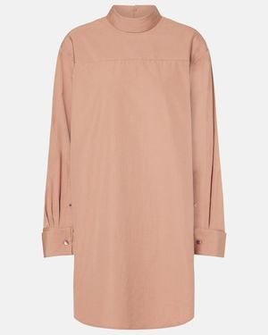 Dries Van Noten High-Neck Cotton Blouse - Natural