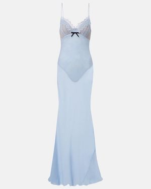 Self-Portrait Maxi Georgette Dress - Blue