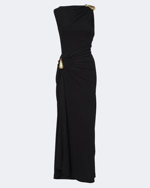 Bottega Veneta Gathered Jersey Maxi Dress - Black