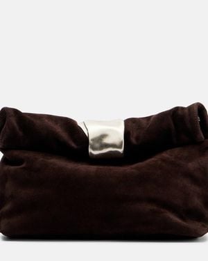 STAUD Cuff Suede Clutch - Black