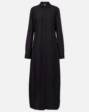 TOTEME Silk-Blend Shirt Dress - Black