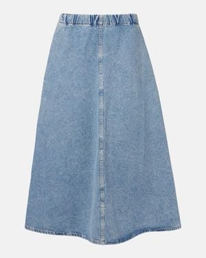 Agolde Jupe Midi En Coton Melange - Bleu