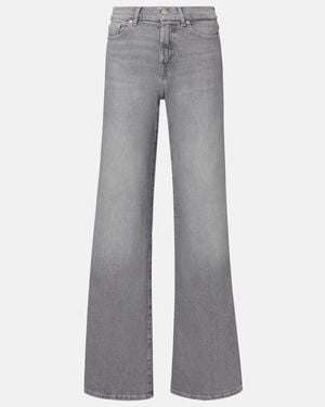 7 For All Mankind Lotta High-Rise Wide-Leg Jeans - Grey