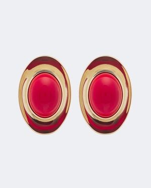 Givenchy Pendientes Sculpted Gem Adornados - Rojo