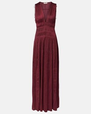 Ulla Johnson Tasneem Satin Plisse Gown - Purple