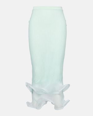 Jonathan Simkhai Kelso Knit Semi-Sheer Midi Skirt - Green