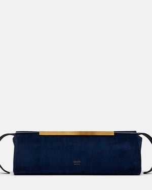 KHAITE Clutch Donna Aus Veloursleder - Blau