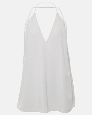 TOTEME Double-Halter Silk Top - White