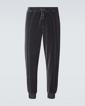 Tom Ford Cotton-Blend Velour Joggers - Blue