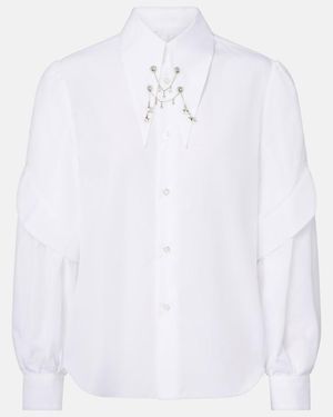 Noir Kei Ninomiya Embellished Cotton Shirt - White