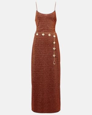 Oséree Lumiere Belted Maxi Dress - Red