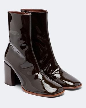 Dries Van Noten Stiefel Aus Lackleder - Schwarz