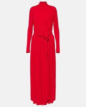 Proenza Schouler Meret Draped Crepe Jersey Maxi Dress - Red