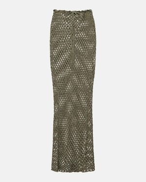 Bananhot Magen Crochet Cotton-Blend Maxi Skirt - Green