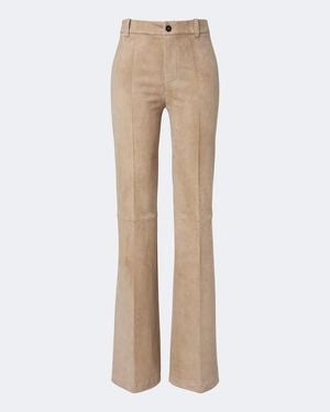 Stouls Lizzy Suede Bootcut Trousers - Natural