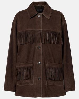 Nili Lotan Foudre Fringed Suede Jacket - Brown