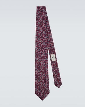 Etro Paisley Silk Twill Jacquard Tie - Red