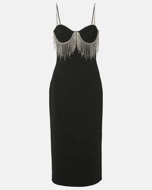 Rebecca Vallance Estelle Embellished Crepe Midi Dress - Black
