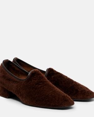 Herbert Levine Soft Touch Shearling Loafers - Brown